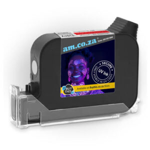 GO-INK/DRY/UV: 42ml Invisible Secure Ink Instant-Dry Scratch-Resistant Pigment Ink (Visible Under UV Light) for Adsorption (Dry) Surface, 0.5 Inch Height (12.7mm) Embedded Printhead Ink Cartridge (EPIC) for GoPriner, 9V 1.8μs