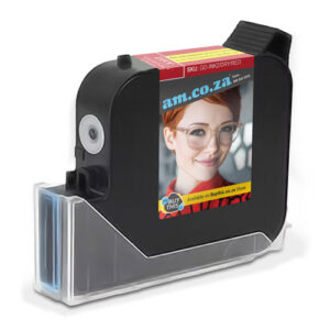 GO-INK2/DRY/RED: 44ml Red ◼ Instant-Dry Scratch-Resistant Pigment Ink for Adsorption (Dry) Surface, One Inch Height (25.4mm) Embedded Printhead Ink Cartridge (EPIC) for GoPrinter, 9V 1.8μs